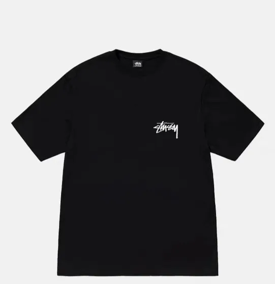 STUSSY 23SS PLUSH TEE doll logo No. 8 ball short-sleeved Tee black and white S-XL