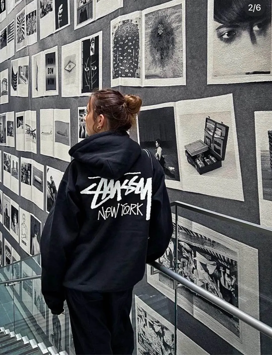 Stussy City Limited Series New York Letter Logo Printed Velvet Zipper Hooded Sweatshirt Black S-XXL