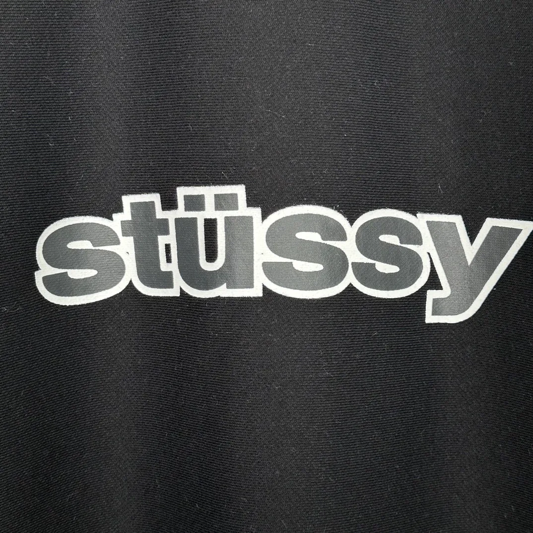 STUSSY 23FW SS-LINK CREW Double S-shaped chain printed pattern round neck sweatshirt, same style for men and women, black light gray S-XL