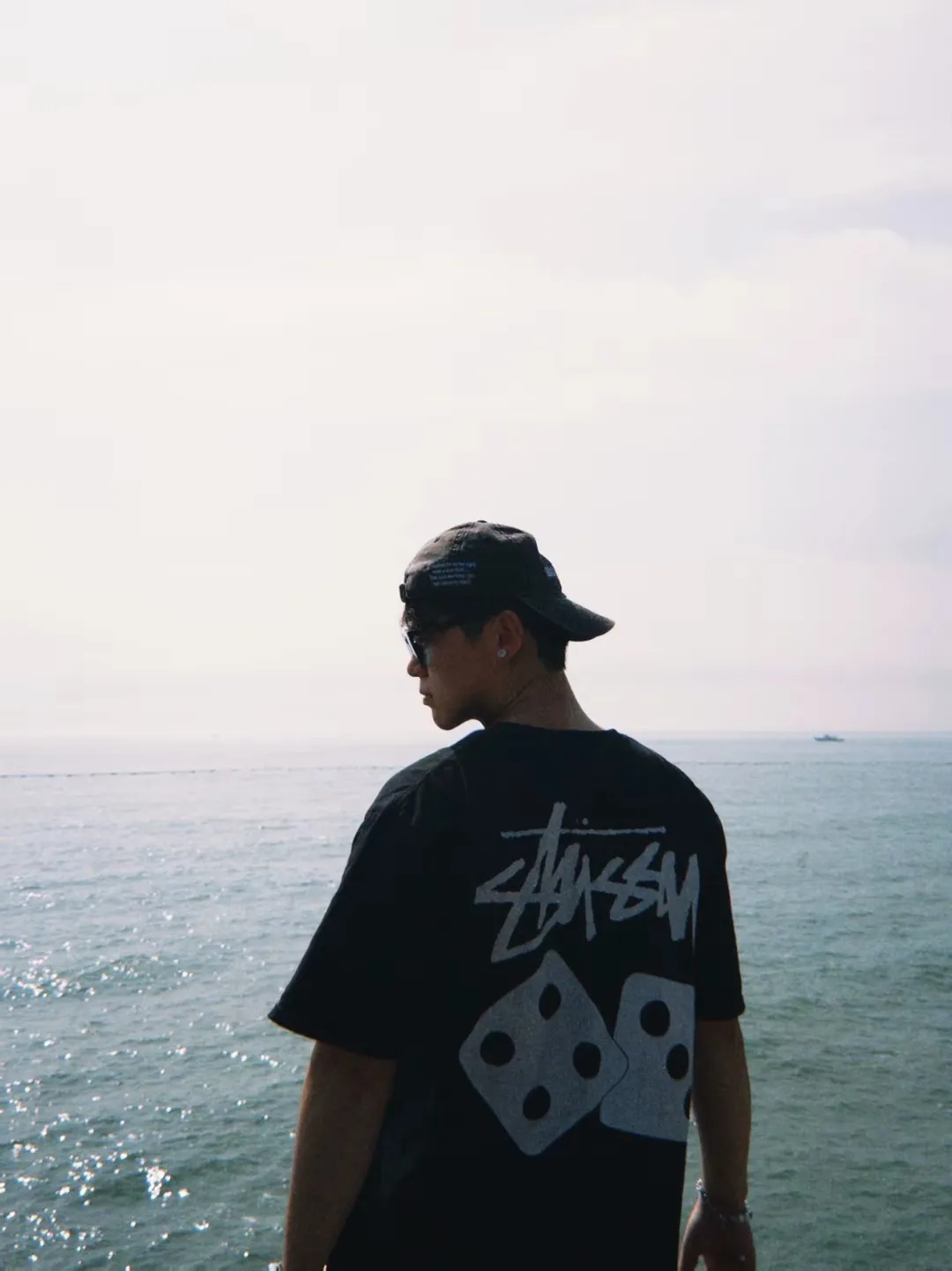 STUSSY SS25 DICE TEE PIGMENT DYED dice letter pattern printed short-sleeved T-shirt black off-white S-XL