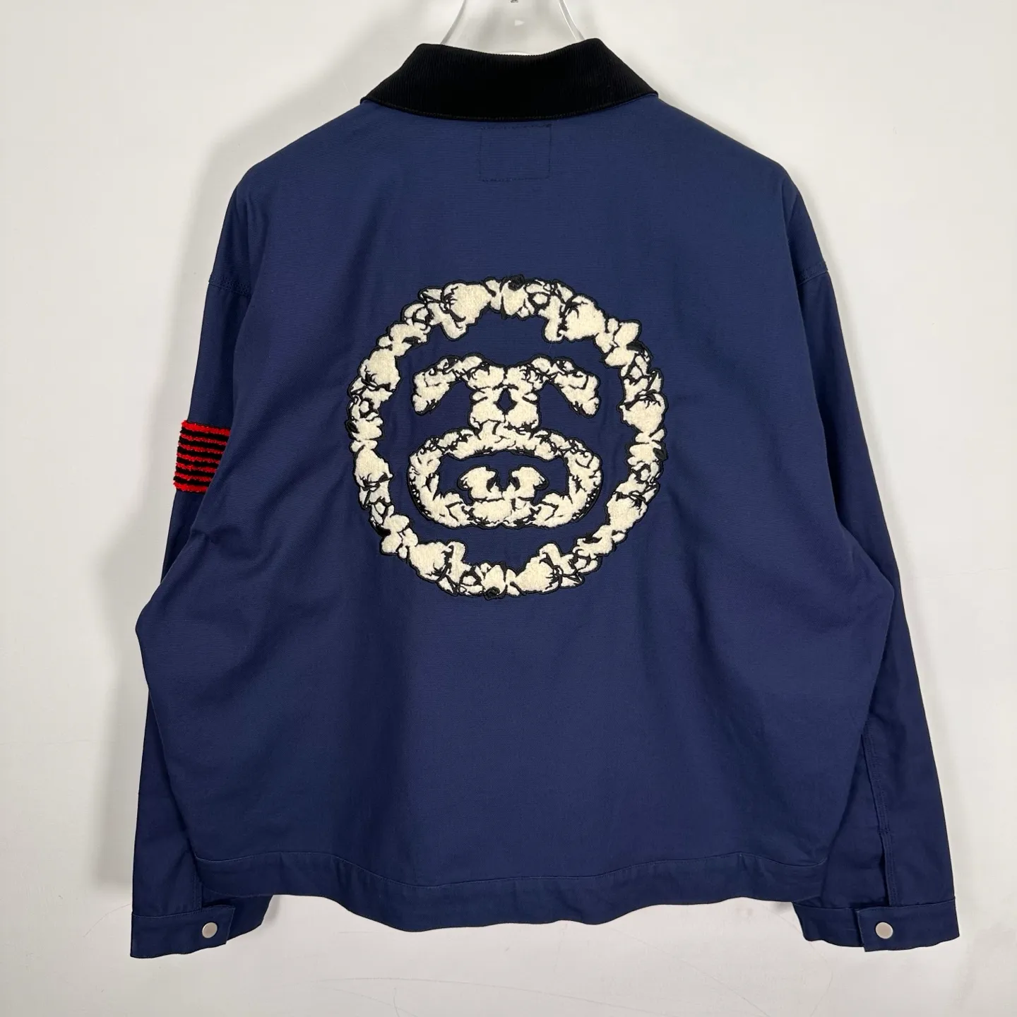 DT Jacket STUSSY X DENIM TEARS joint model CANVAS JACKET zipper work jacket navy blue S- XL