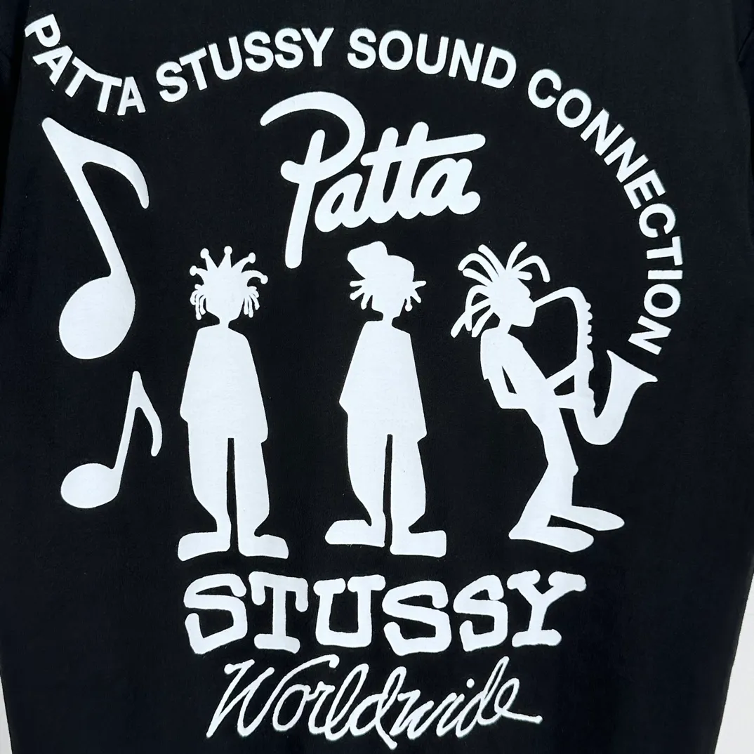 STUSSY X PATTA joint model SS24 TEE musician T-shirt black and white S-XL