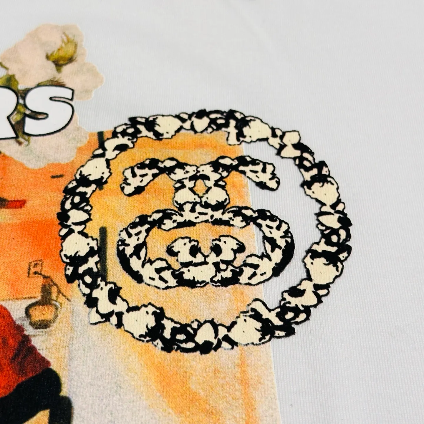 Details DT short-sleeved STUSSY X DENIM joint model SS25 TEARS ANNIE LEE TEE white S- XL