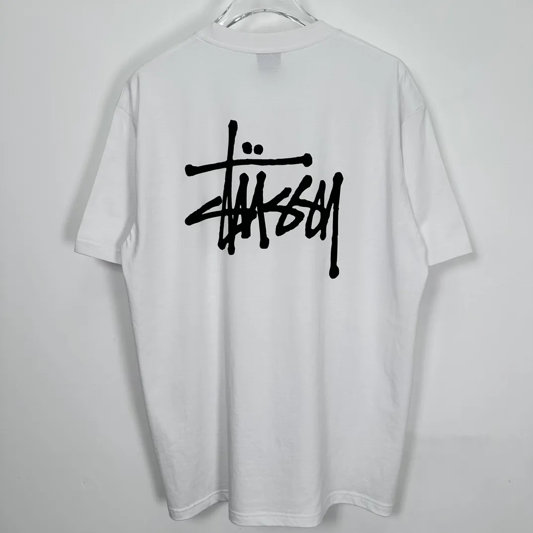 Spot goods! Stussy SS24 Basic StÜssy Tee classic letter Logo printed short-sleeved T-shirt couple style black and white dark blue S-XL