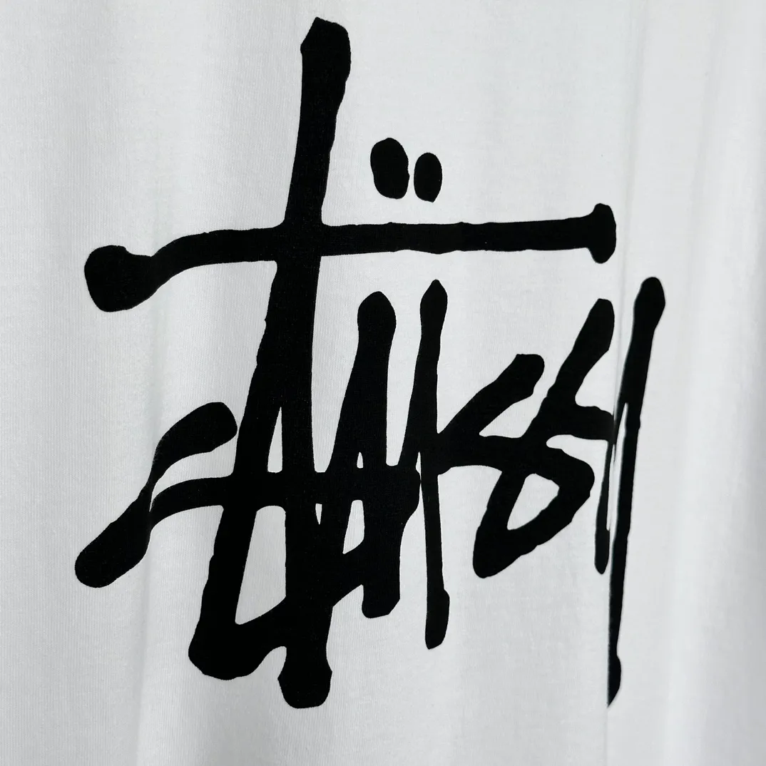 Spot goods! Stussy SS24 Basic StÜssy Tee classic letter Logo printed short-sleeved T-shirt couple style black and white dark blue S-XL