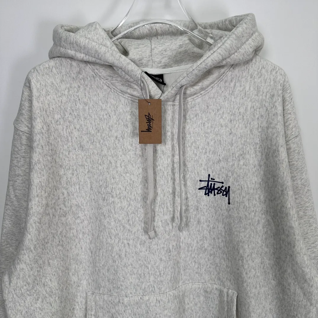 Graffiti word sweatshirt Stussy FW24 BUILT IN USA HOODIE English logo on the back plus velvet hooded sweatshirt/hoodie black gray dark blue S-XL