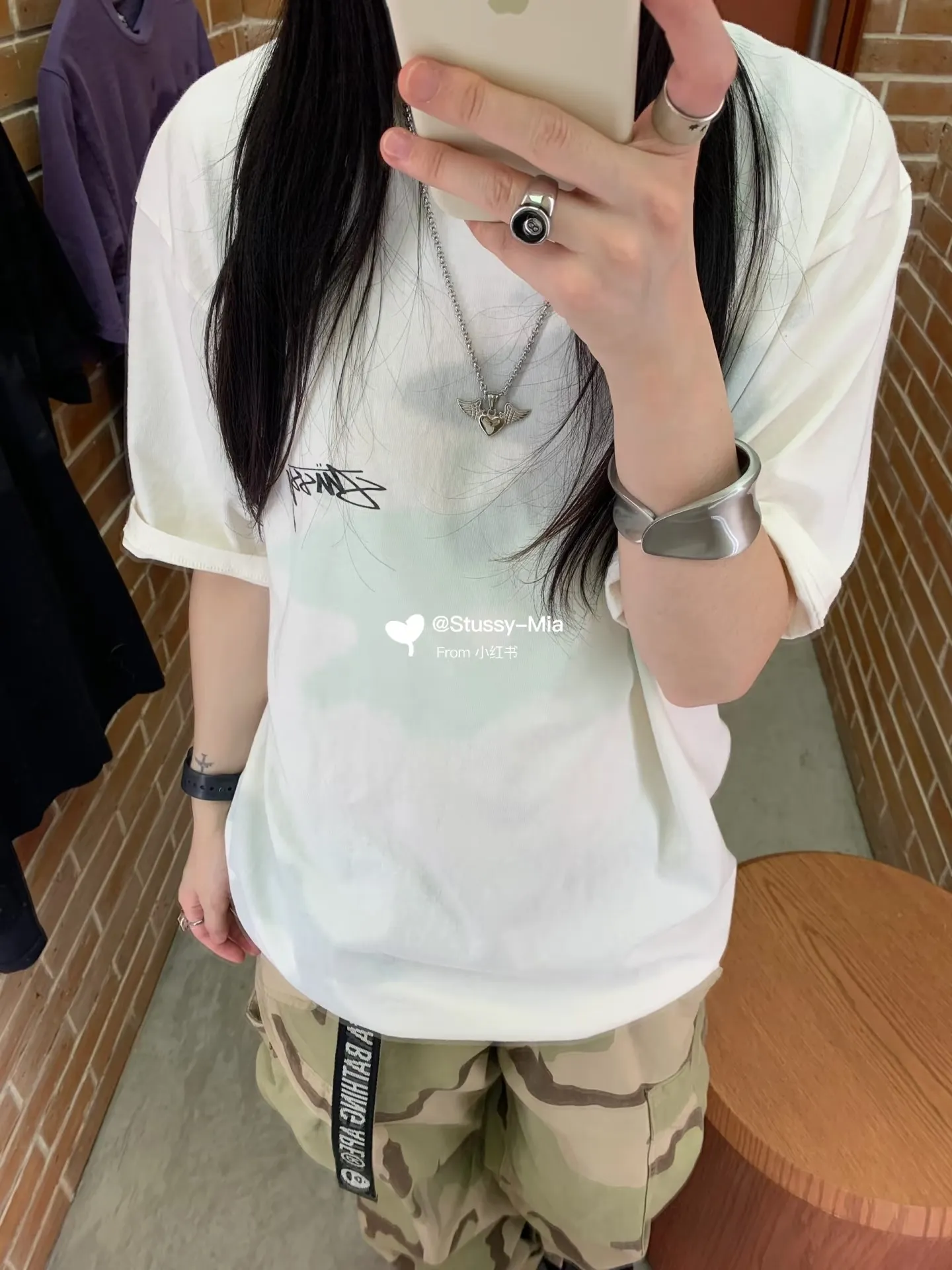 Surfer T-shirt STUSSY SS25 LOW TIDE TEE dyed design American retro short-sleeved black and white S-XL