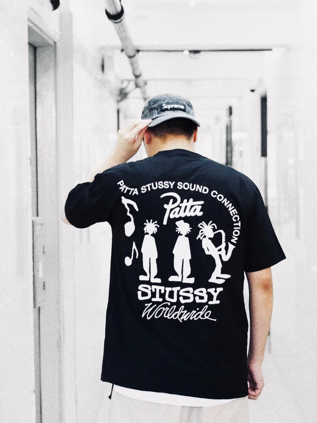 STUSSY X PATTA joint model SS24 TEE musician T-shirt black and white S-XL