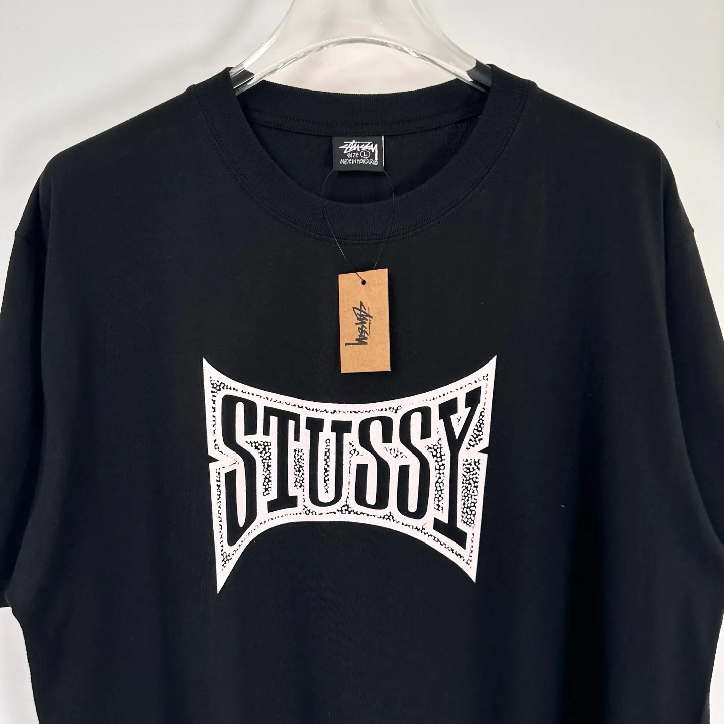 Champion flag T-shirt STUSSY FW24 CHAMPION TEE black and white S-XL