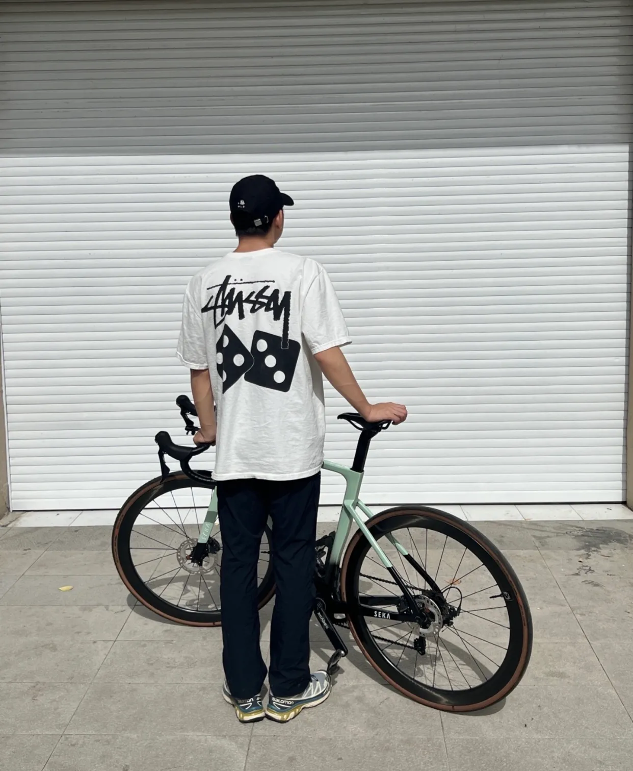 STUSSY SS25 DICE TEE PIGMENT DYED dice letter pattern printed short-sleeved T-shirt black off-white S-XL