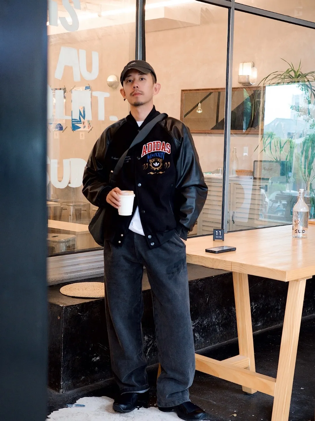 Washed sweatpants STUSSY FW24 FLEECE PANT FADED GRAPHIC loose thin velvet sweatpants with logo on the side, washed black S- XL