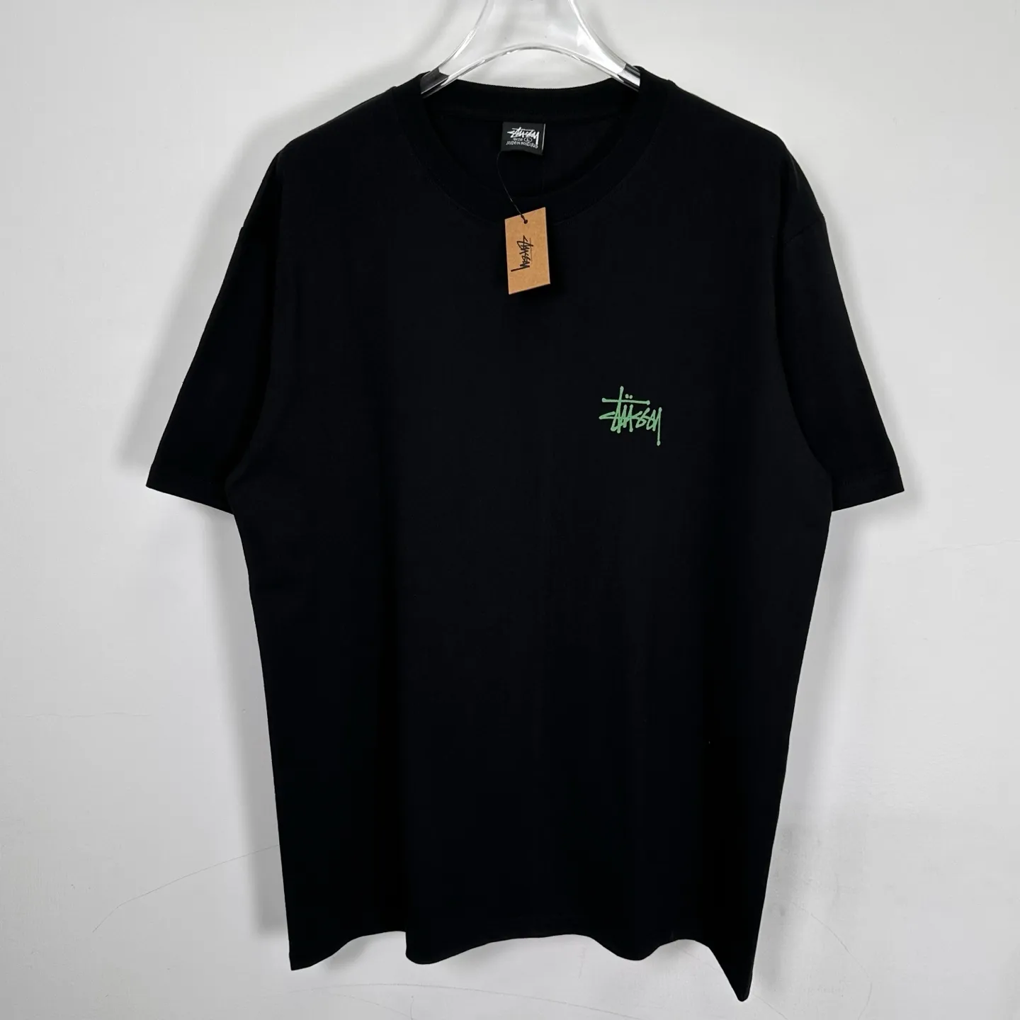 Fishbone T-shirt STUSSY SS25 X-RAY FISHIN TEE Fish X-ray printed pattern short sleeves black and white S- XL