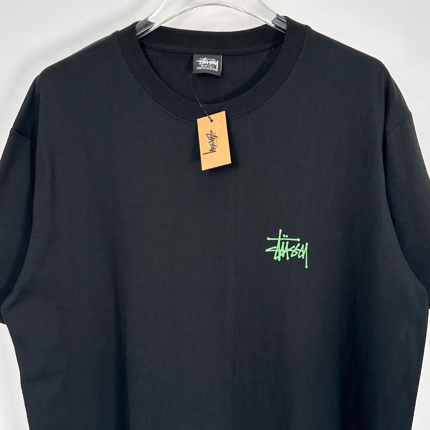 Fishbone T-shirt STUSSY SS25 X-RAY FISHIN TEE Fish X-ray printed pattern short sleeves black and white S- XL