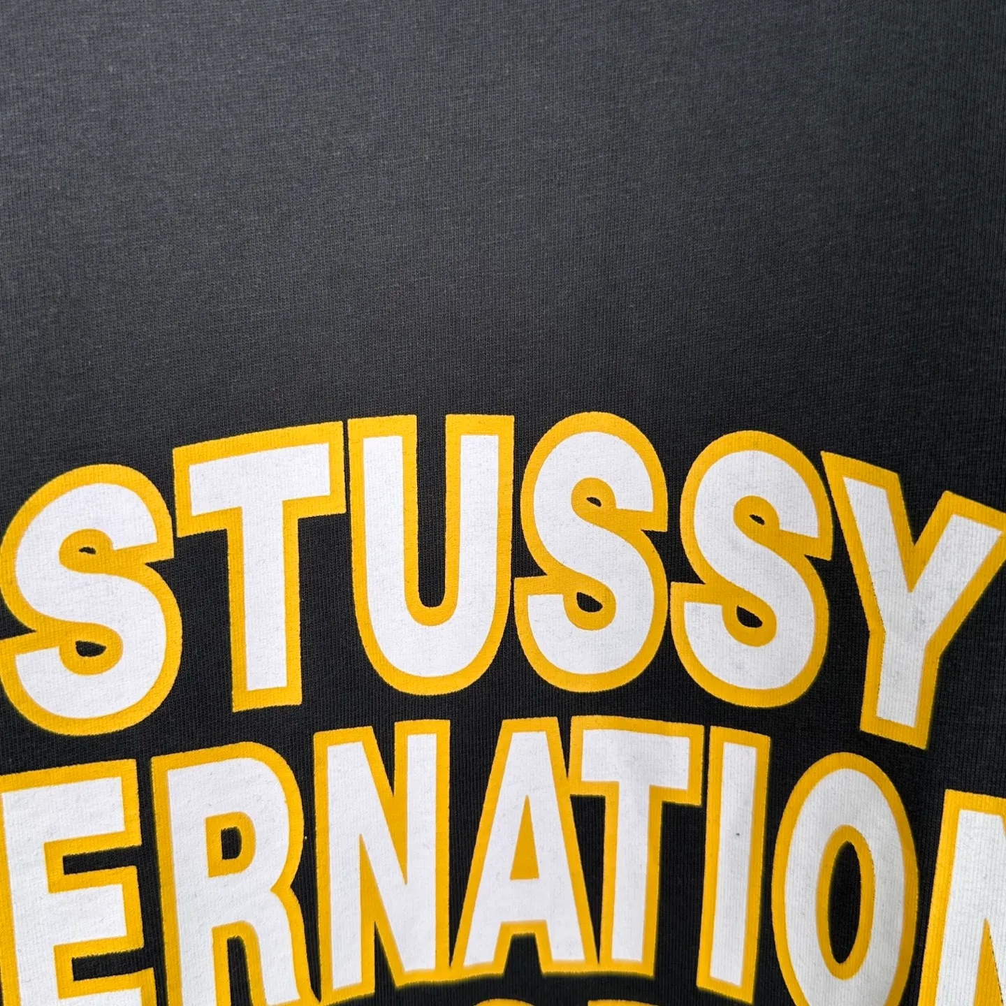 Contrast color collar T-shirt STUSSY SS25 HEAVY JERSEY CREW High weight knitted sports short-sleeved washed black beige S- XL