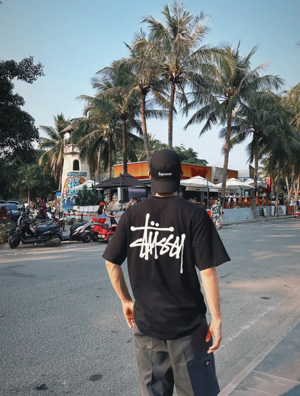Spot goods! Stussy SS24 Basic StÜssy Tee classic letter Logo printed short-sleeved T-shirt couple style black and white dark blue S-XL