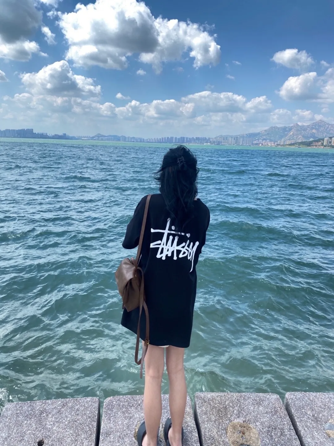 Spot goods! Stussy SS24 Basic StÜssy Tee classic letter Logo printed short-sleeved T-shirt couple style black and white dark blue S-XL