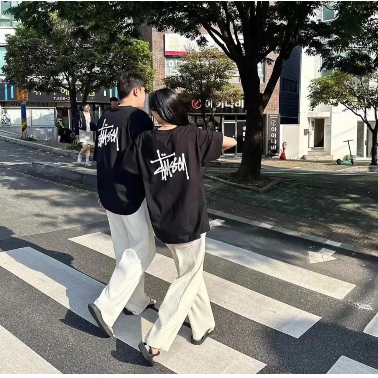 Spot goods! Stussy SS24 Basic StÜssy Tee classic letter Logo printed short-sleeved T-shirt couple style black and white dark blue S-XL