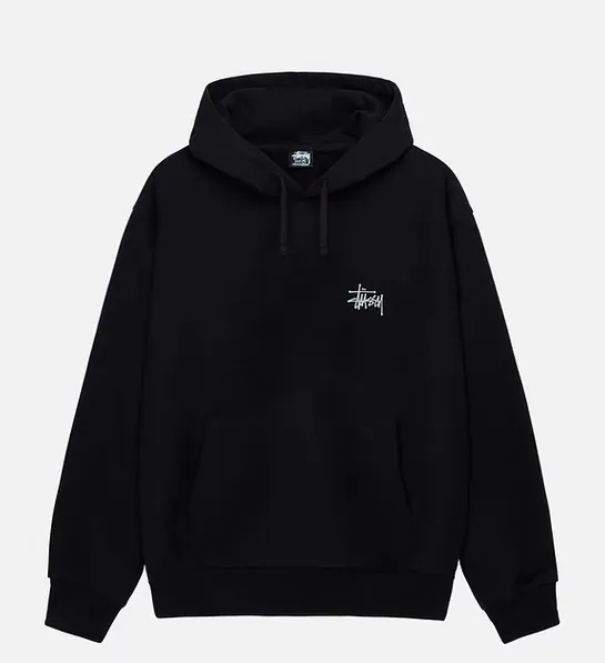 Graffiti word sweatshirt Stussy FW24 BUILT IN USA HOODIE English logo on the back plus velvet hooded sweatshirt/hoodie black gray dark blue S-XL