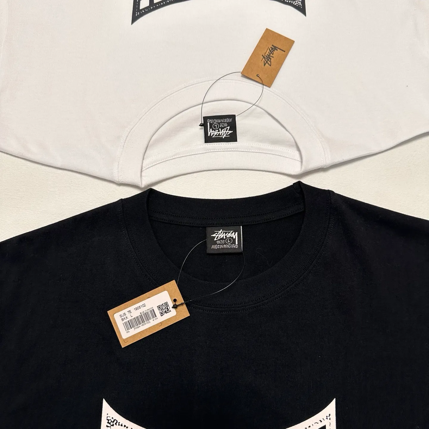 Champion flag T-shirt STUSSY FW24 CHAMPION TEE black and white S-XL