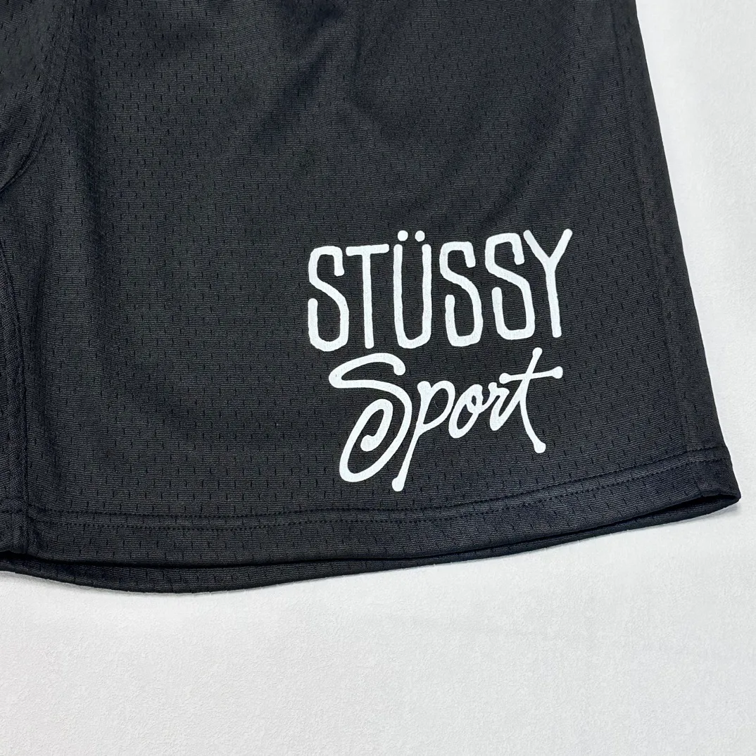 STUSSY SS24 SPORT SHORT casual mesh shorts black S-XL
