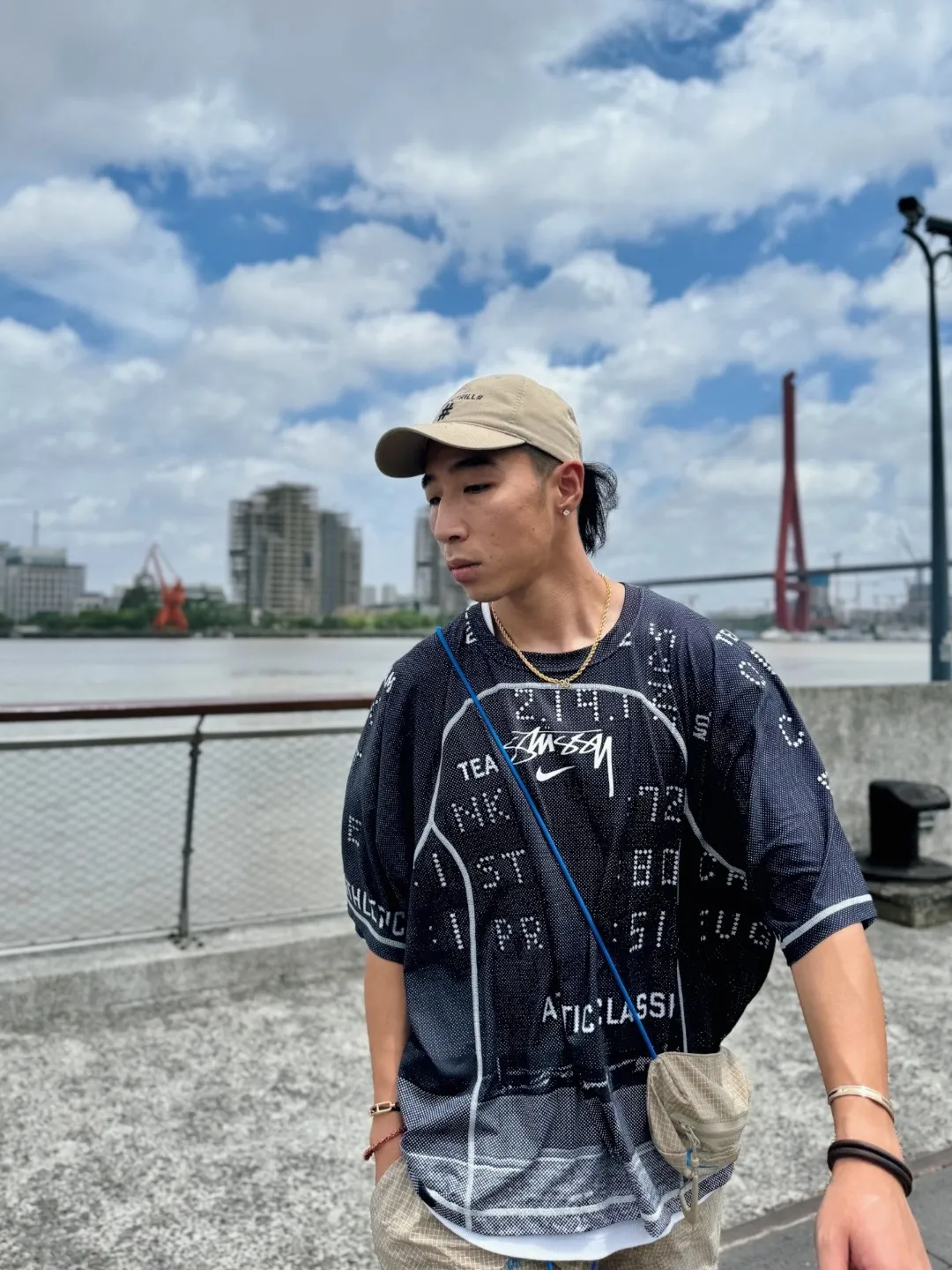 Nike x Stüssy joint model printed quick-drying short-sleeved T-shirt for men and women, black S-XL