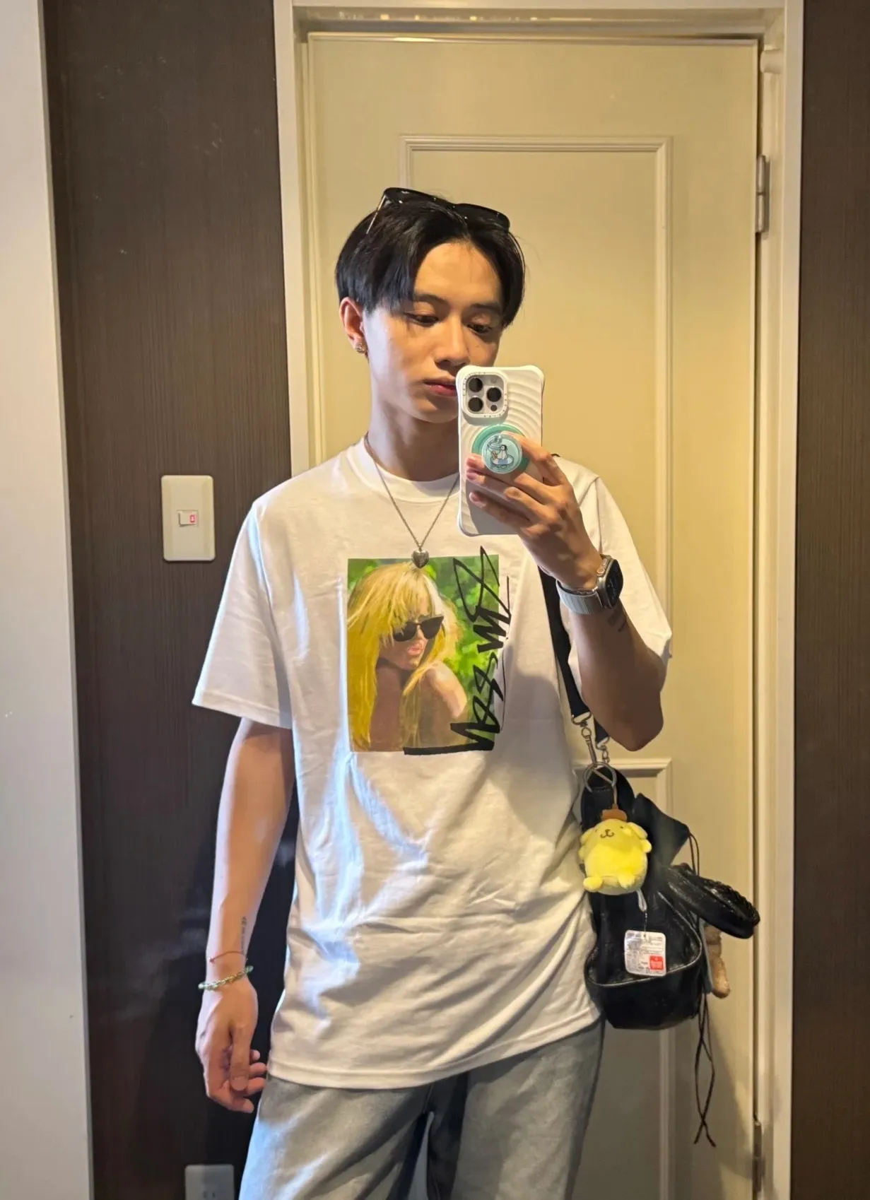 Blonde beauty T-shirt STUSSY SS25 LAURA TEE character print short-sleeved TEE black and white S- XL