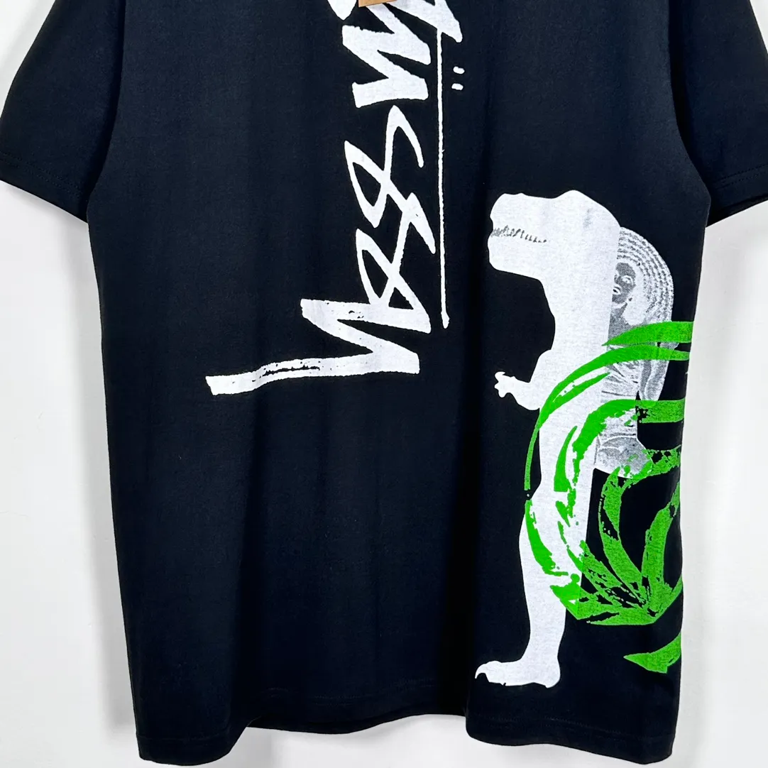 STUSSY X DAVID SS24 joint model CARSON DINO TEE dinosaur digital print short-sleeved Tee black and white S-XL