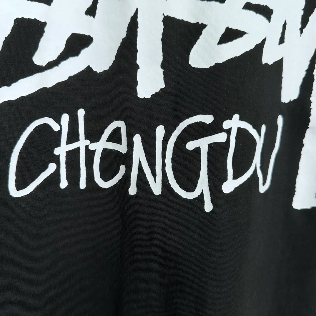 STUSSY FW24 CHENGDU TEE Classic Chengdu limited short-sleeved TEE black and white S-XL