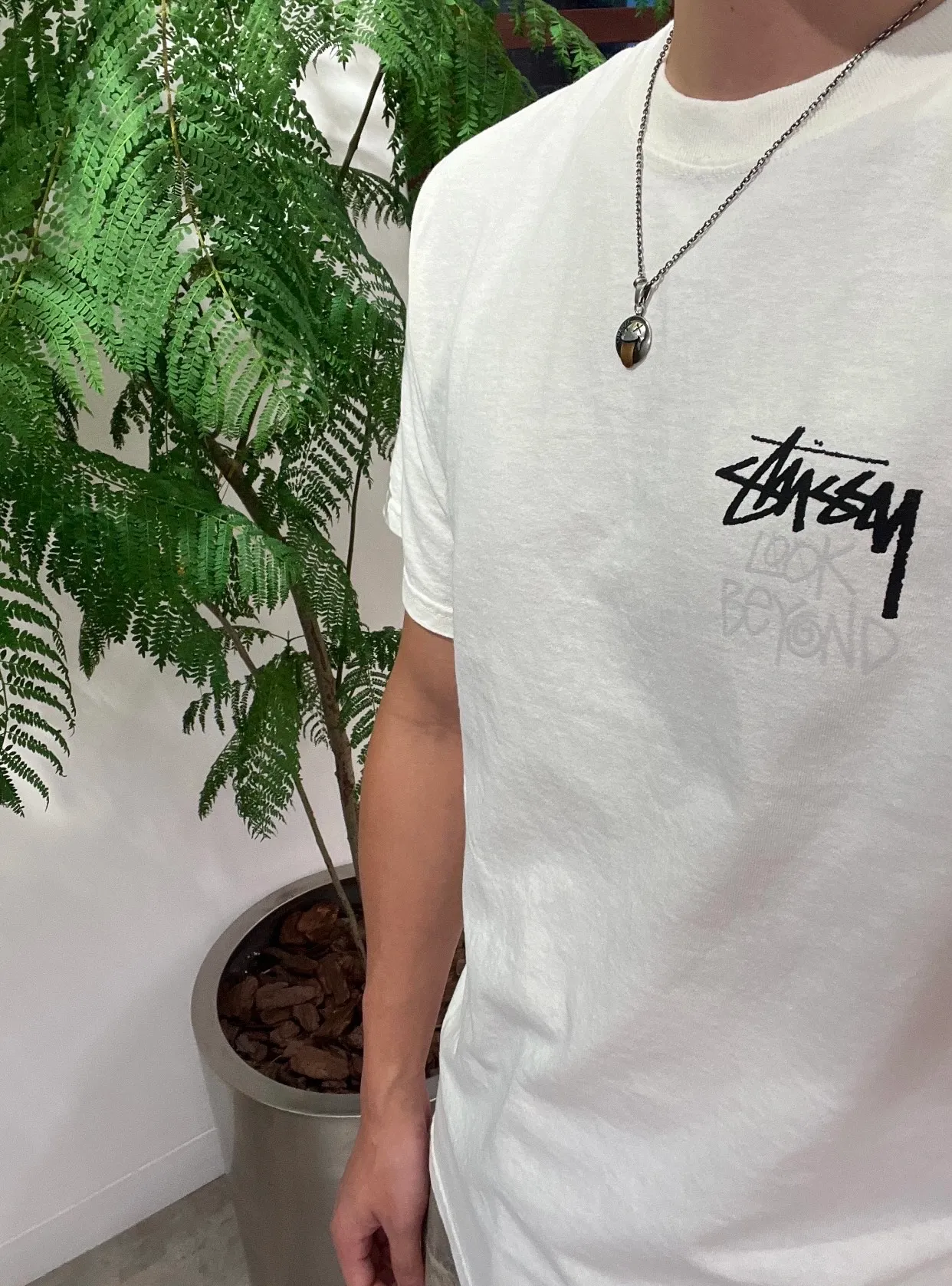 Sun T-shirt STUSSY SS25 LOOK BEYOND TEE PIGMENT DYED Double S sun short-sleeved TEE black and white S- XL