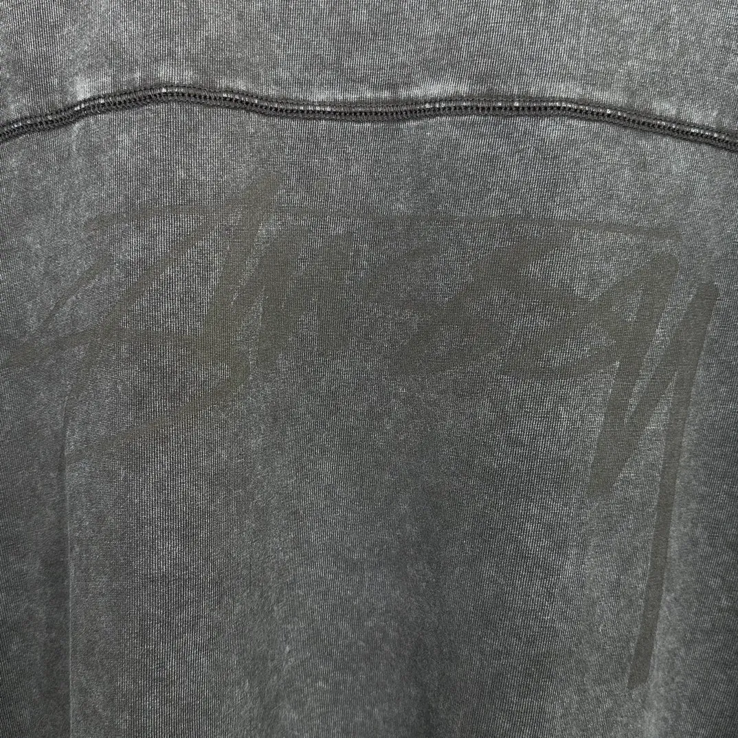 Washed long-sleeved T-shirt STUSSY FW24 FOOTBALL CREW PIGMENT DYED TEE washed black S-XL