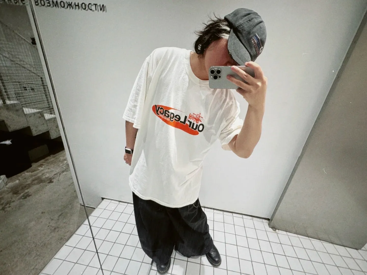 OL joint T-shirt STUSSY x OUR LEGACY joint model SS25 WORK SHOP SWIRL TEE PIGMENT DYED printed short-sleeved TEE off-white black S- XL
