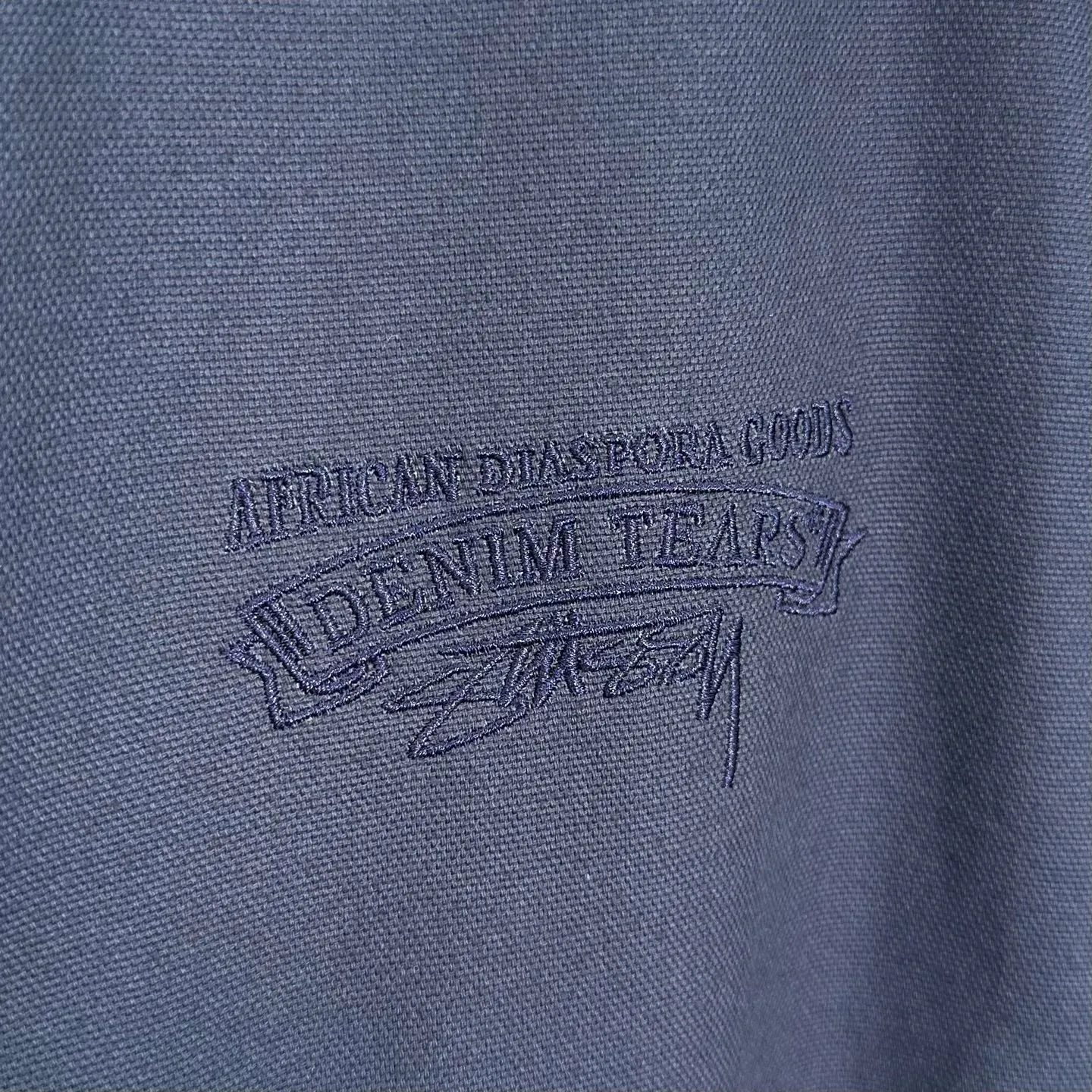 DT Jacket STUSSY X DENIM TEARS joint model CANVAS JACKET zipper work jacket navy blue S- XL