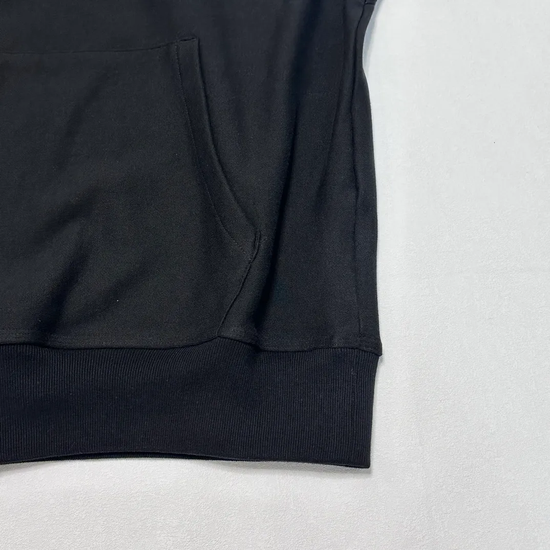 Stussy x JUNYA WATANABE Hooded Vest joint logo eyelet raw edge hooded sweatshirt vest black S-XL