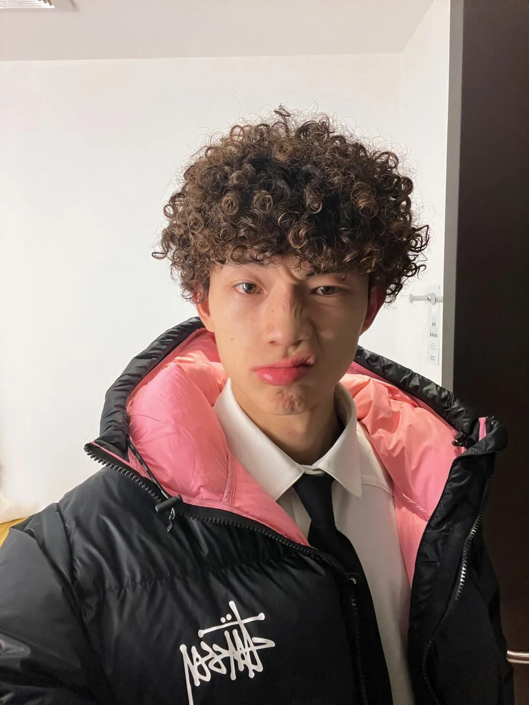 Stussy/Stussy 22Fw classic letter hooded down jacket, black, gray, black and pink, S-XL, filled with national standard 90 velvet/average 450g of velvet. It has a Michelin effect when you put it on. 800 puffs, fluffy and warm, full and light.