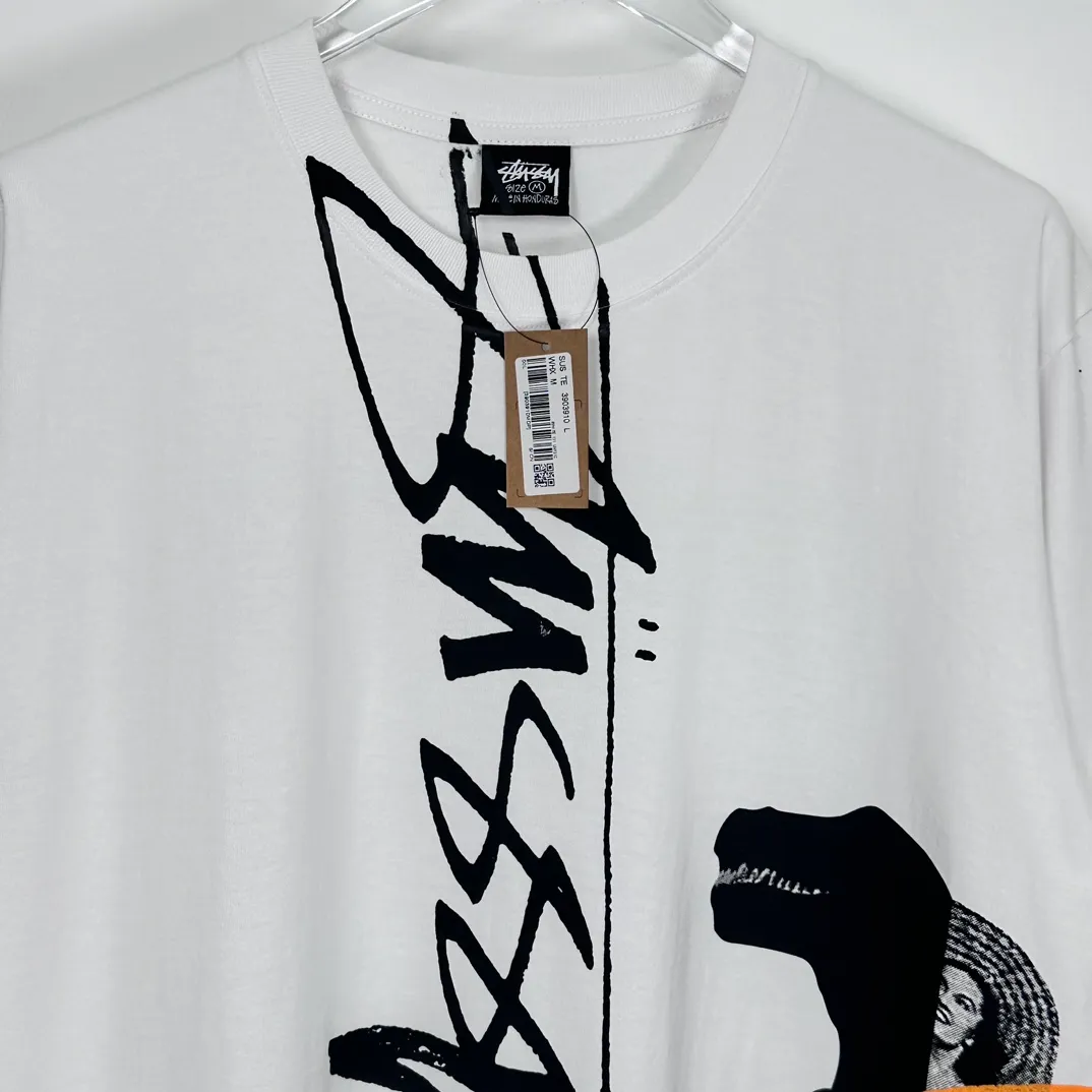 STUSSY X DAVID SS24 joint model CARSON DINO TEE dinosaur digital print short-sleeved Tee black and white S-XL