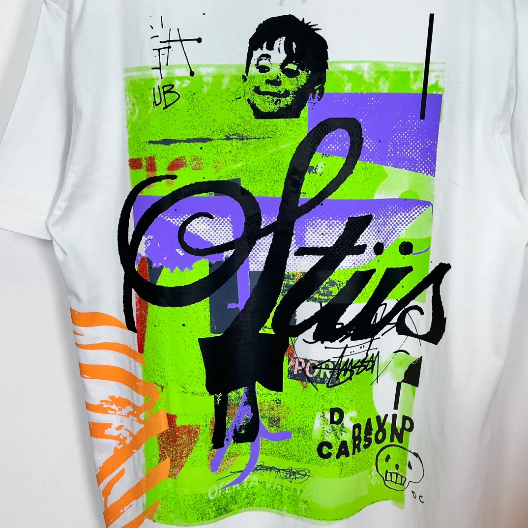 STUSSY X DAVID SS24 joint model CARSON DINO TEE dinosaur digital print short-sleeved Tee black and white S-XL