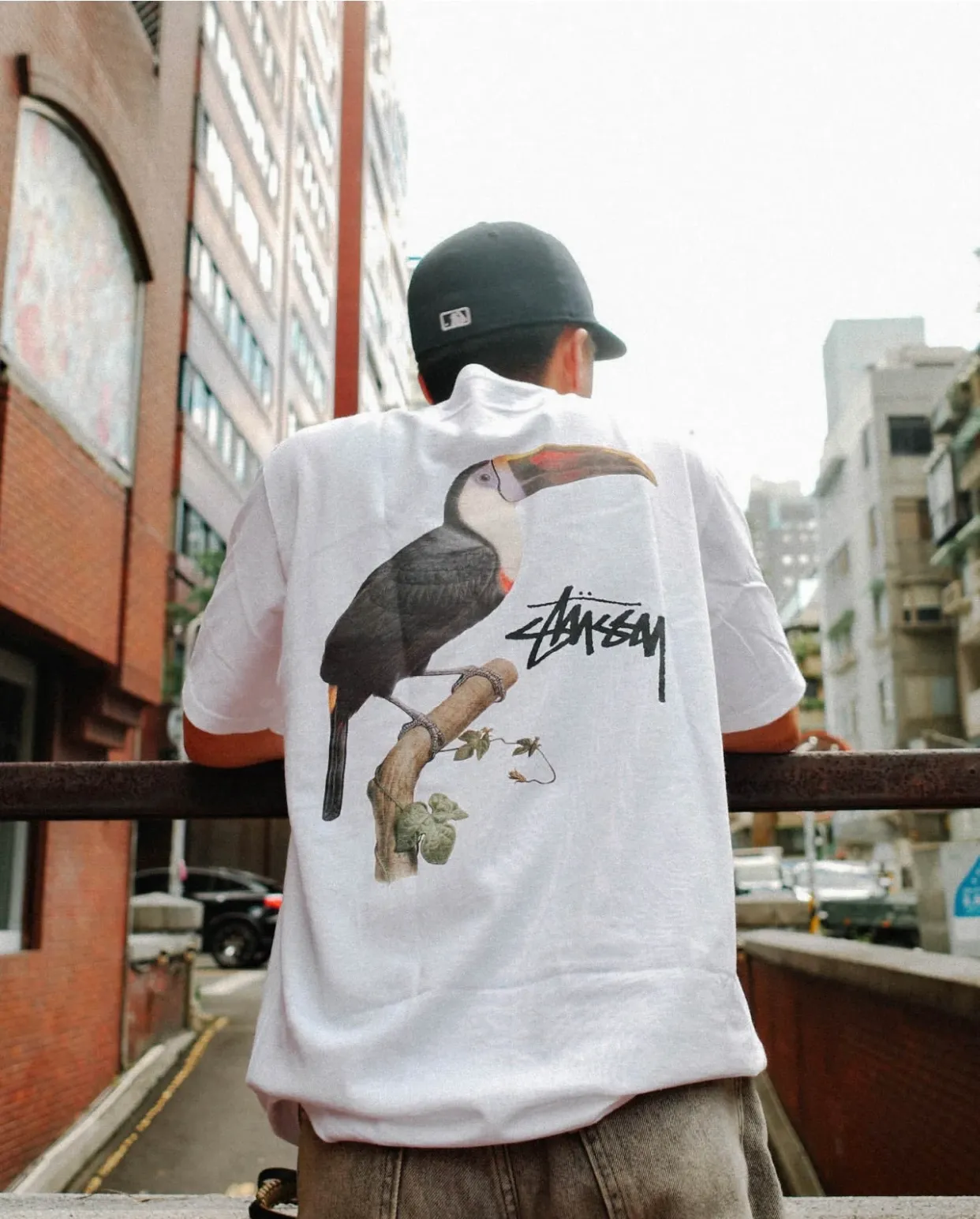 STUSSY SS24 Animal Series TOUCAN TEE Toucan T-shirt Black and White S-XL