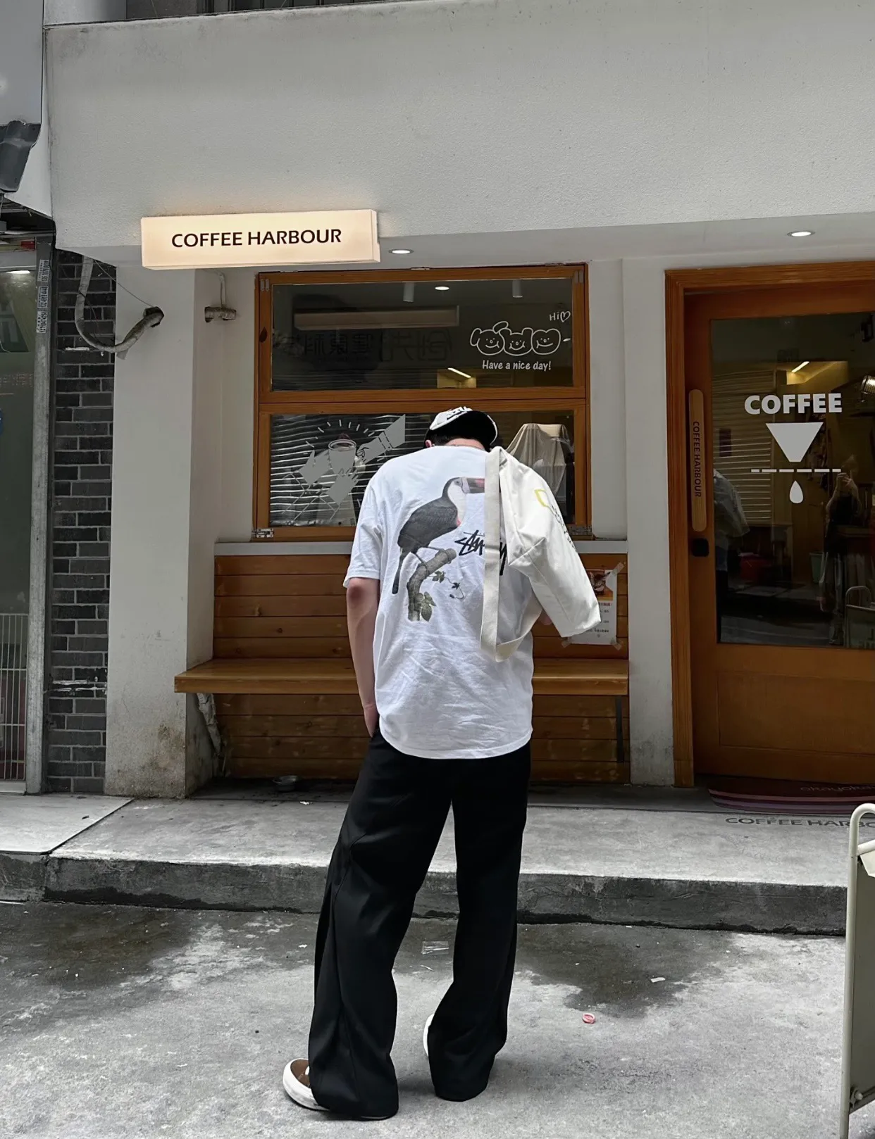 STUSSY SS24 Animal Series TOUCAN TEE Toucan T-shirt Black and White S-XL