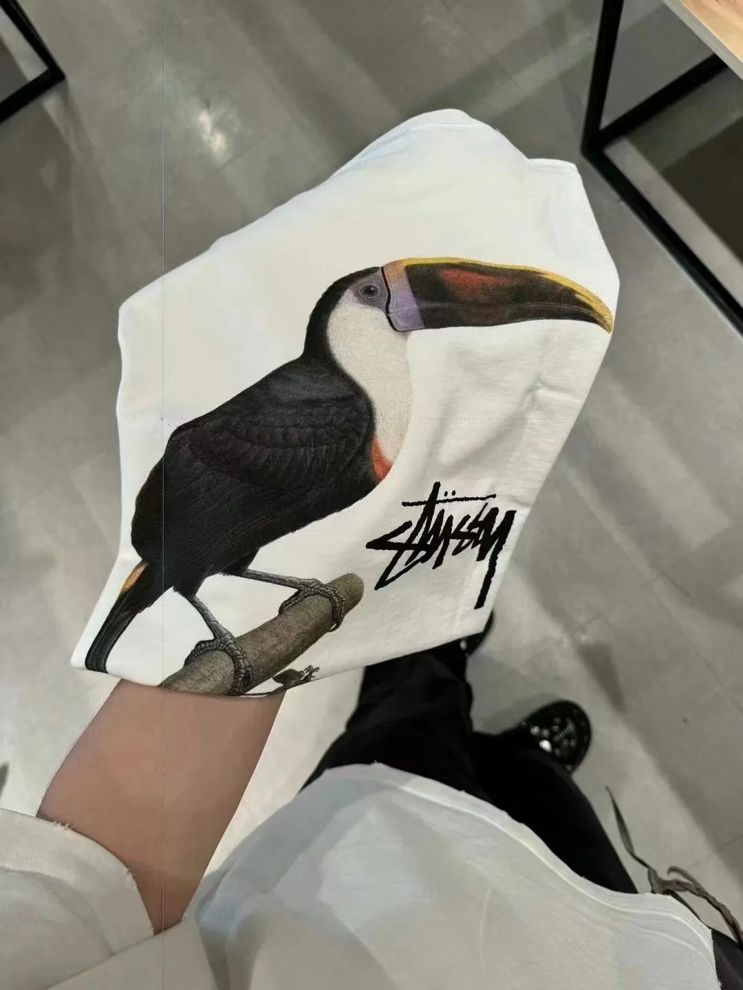 STUSSY SS24 Animal Series TOUCAN TEE Toucan T-shirt Black and White S-XL