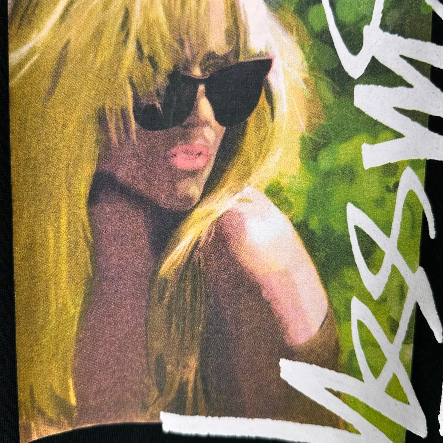 Blonde beauty T-shirt STUSSY SS25 LAURA TEE character print short-sleeved TEE black and white S- XL