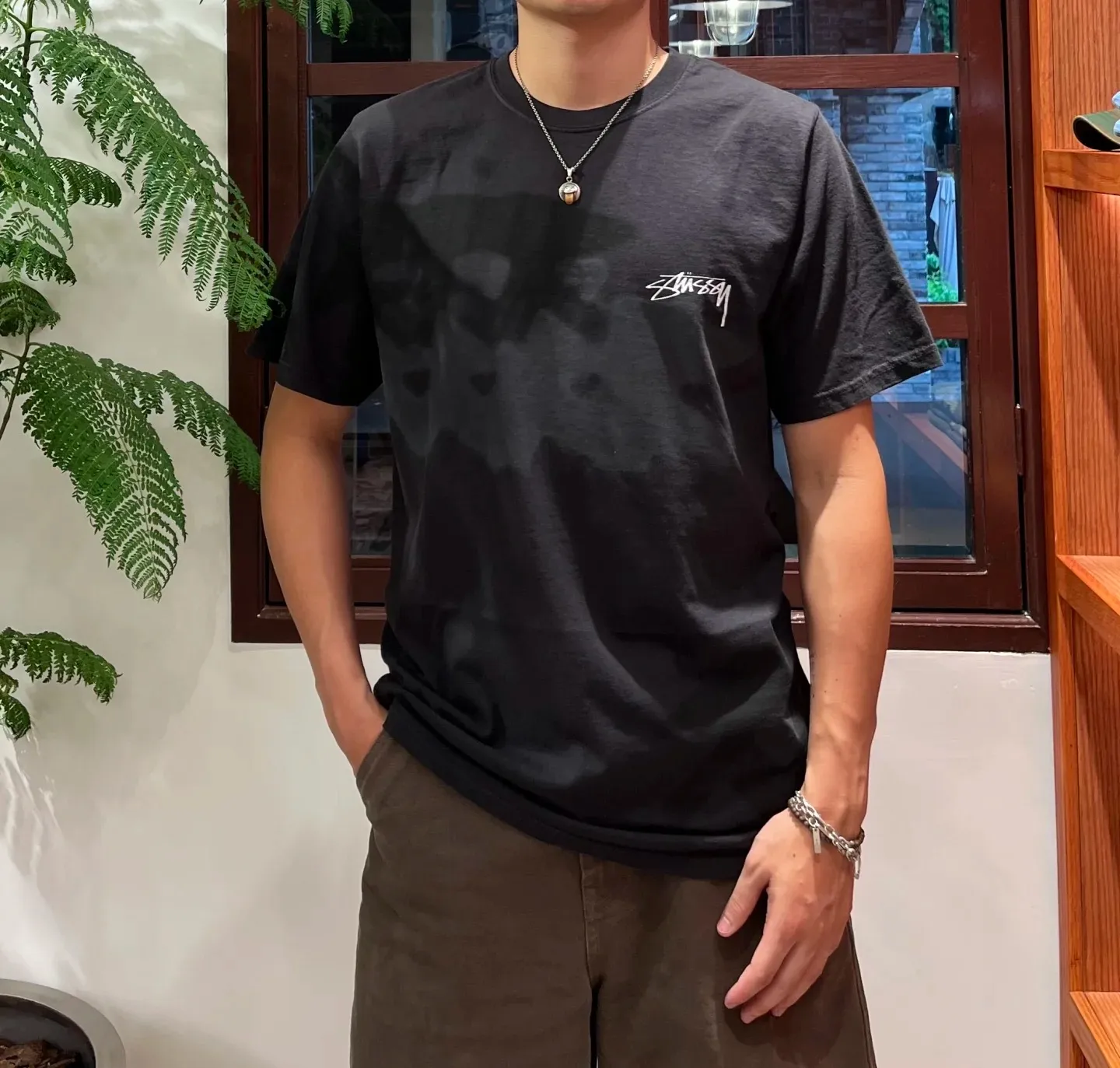 Surfer T-shirt STUSSY SS25 LOW TIDE TEE dyed design American retro short-sleeved black and white S-XL