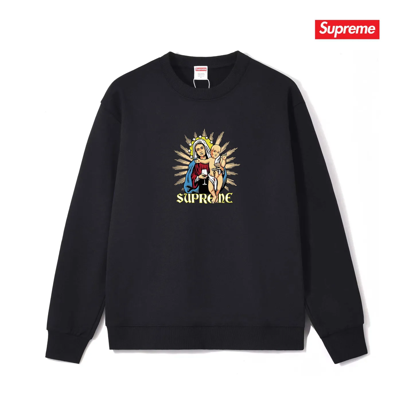 Style No. S1176 #terryp150💰 Plush 160💰 Sup style FW24 T-shirt series WEEK8 chest printed round neck sweatshirt Made of 400g large terry (drop shoulder large version) fabric, soft texture and no pilling Imported environmentally friendly printing glue The pattern is bright and three-dimensional Quality 💥Same style for men and women The upper body is trendy Color: black white gray Size: S M L XL XXL