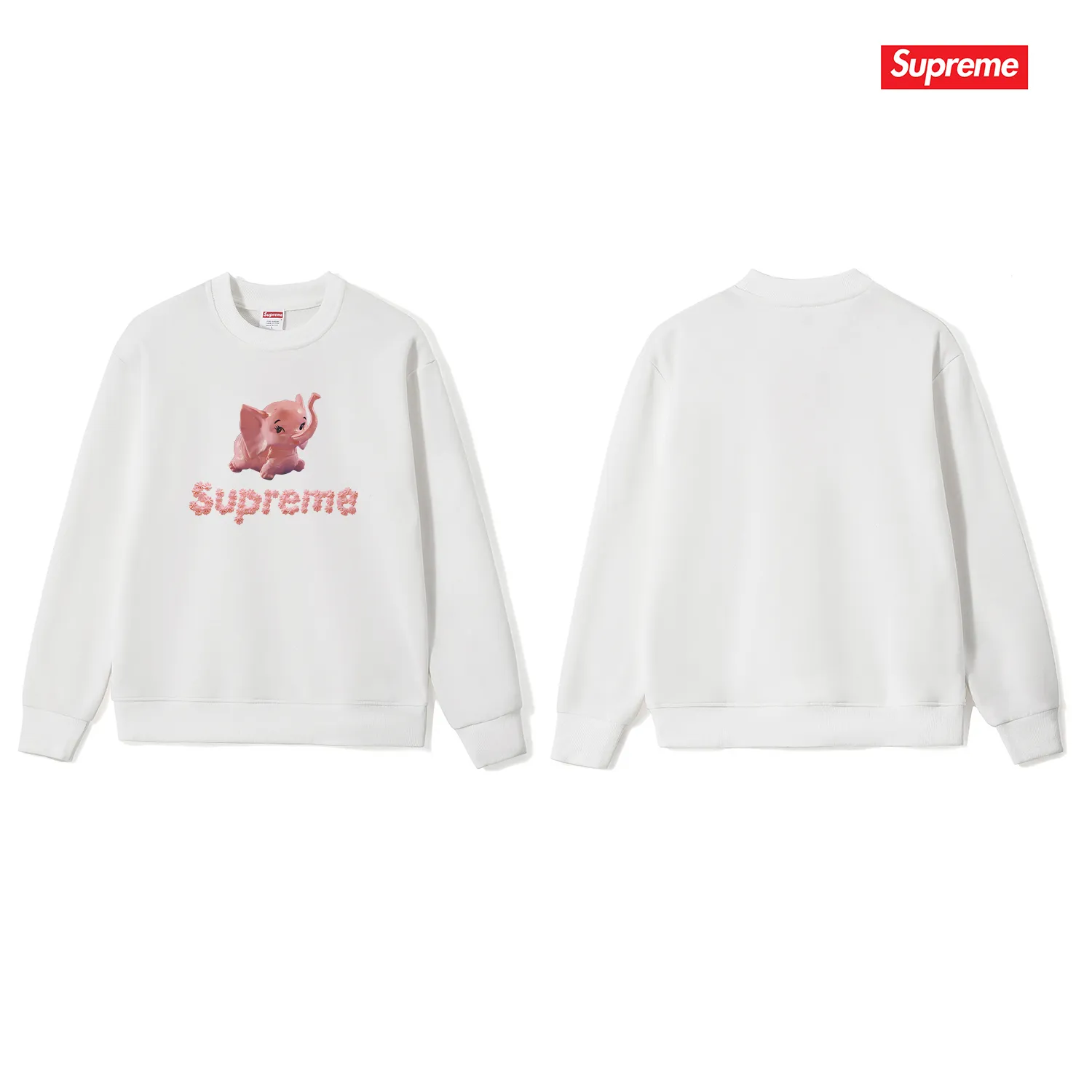 Style No. S1228 #terryp150💰 Plush 160💰 Sup Elephant Little Elephant Couple Round Neck Sweater Made of 400g large terry (drop shoulder large version) fabric, soft texture and no pilling Imported environmentally friendly printing glue The pattern is bright and three-dimensional Quality 💥Same style for men and women The upper body is trendy Color: Black White Gray Size: S M L XL XXL