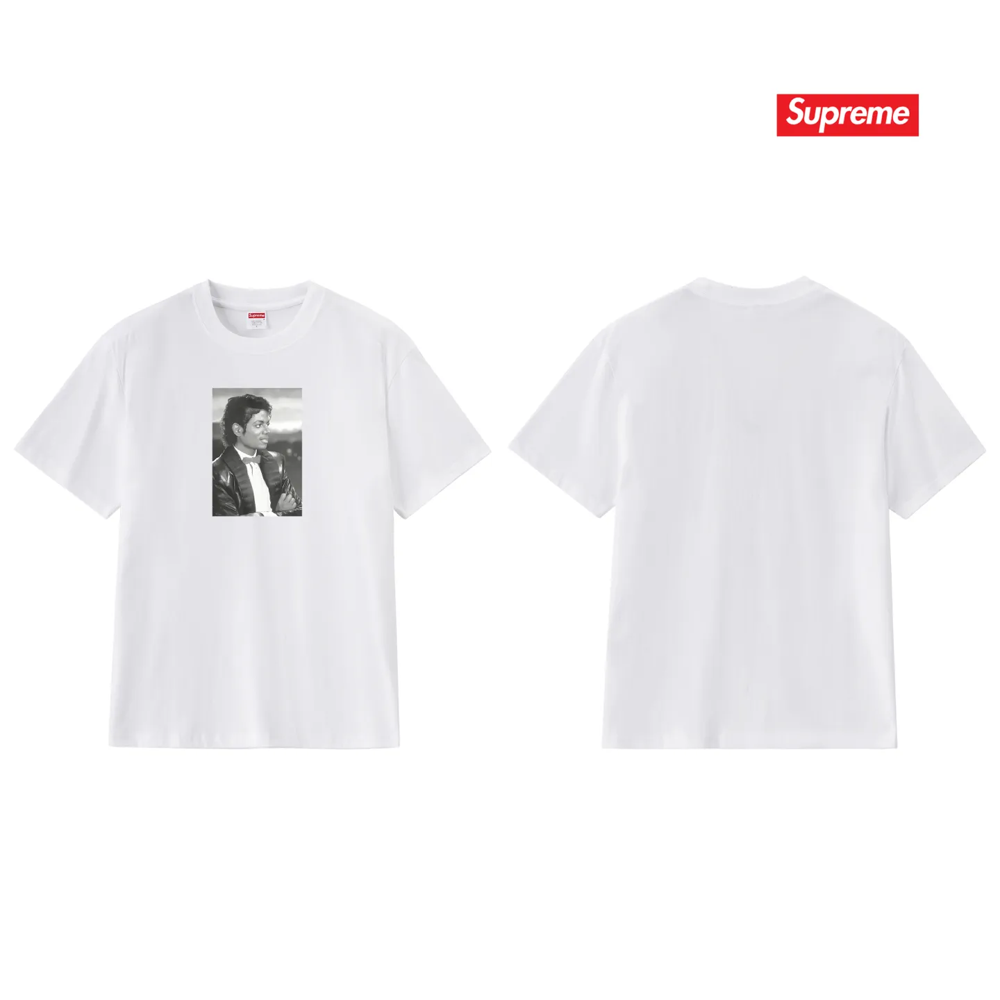 S198 P110💰 SS17 Michael Jackson Tee Michael Jackson pattern printed short-sleeved T-shirt with loose round neck T. Loose fit. Made of 260g combed cotton double yarn. From fabric to accessories, all three standards are complete and follow ZP. Imported Matsui Company slurry printing will never crack. The whole piece adopts three-needle five-thread technology. The neckline-shoulder seam-sleeve seam is double-lined, which looks more three-dimensional and textured.) The same process as the original version, classic version Feel free to compare zp. The whole piece adopts three-needle five-thread craftsmanship (neckline-shoulder seam-sleeve seam double thread, which looks more three-dimensional and textured). It has the same craftsmanship as the original original, classic version. Color: black, white, light gray, pink, navy. Size: S M L XL XXL
