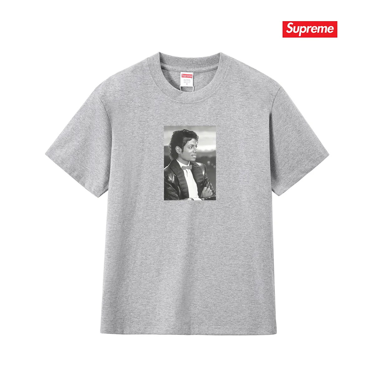 S198 P110💰 SS17 Michael Jackson Tee Michael Jackson pattern printed short-sleeved T-shirt with loose round neck T. Loose fit. Made of 260g combed cotton double yarn. From fabric to accessories, all three standards are complete and follow ZP. Imported Matsui Company slurry printing will never crack. The whole piece adopts three-needle five-thread technology. The neckline-shoulder seam-sleeve seam is double-lined, which looks more three-dimensional and textured.) The same process as the original version, classic version Feel free to compare zp. The whole piece adopts three-needle five-thread craftsmanship (neckline-shoulder seam-sleeve seam double thread, which looks more three-dimensional and textured). It has the same craftsmanship as the original original, classic version. Color: black, white, light gray, pink, navy. Size: S M L XL XXL