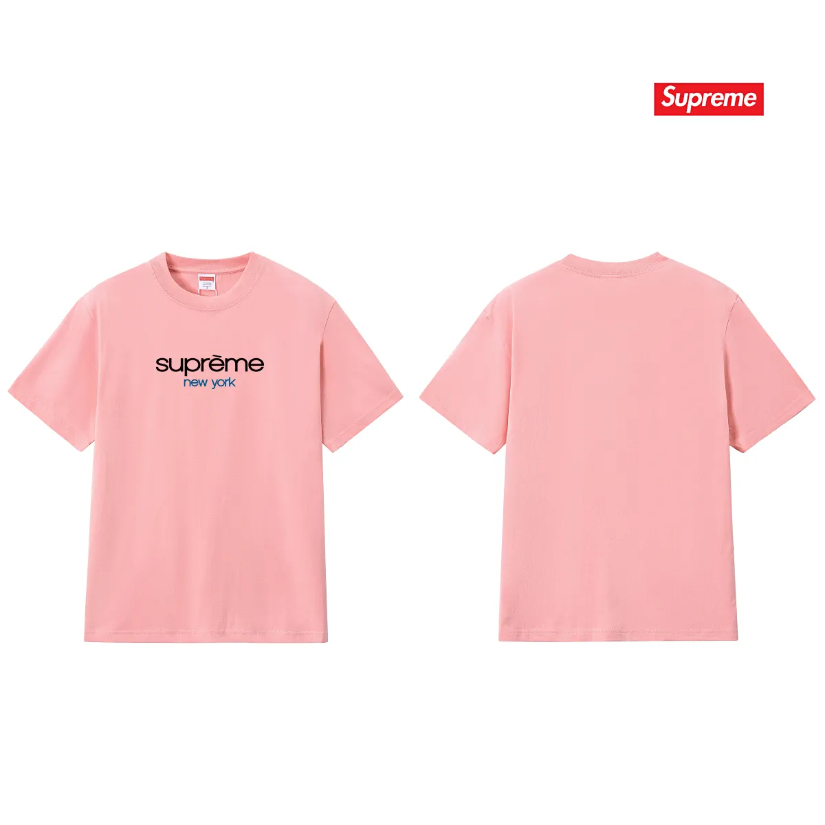 S161 P110💰 SUP 74SS Classic Logo Tee classic logo printed casual and versatile trendy men's niche loose T-shirt. Loose fit. Made of 260g combed cotton double yarn. All three standards are complete from fabrics to accessories. ZP. Imported Matsui company's slurry printing will never crack. The whole piece adopts three-needle five-thread technology. The collar-shoulder seam-sleeve seam is double-lined, which looks more three-dimensional and textured.) The same process as the authentic original, classic version Feel free to compare zp. The whole piece adopts three-needle five-thread craftsmanship (neckline-shoulder seam-sleeve seam double thread, which looks more three-dimensional and textured). It has the same craftsmanship as the original original, classic version. Color: black, white, light gray, navy blue, pink. Size: S M L XL XXL