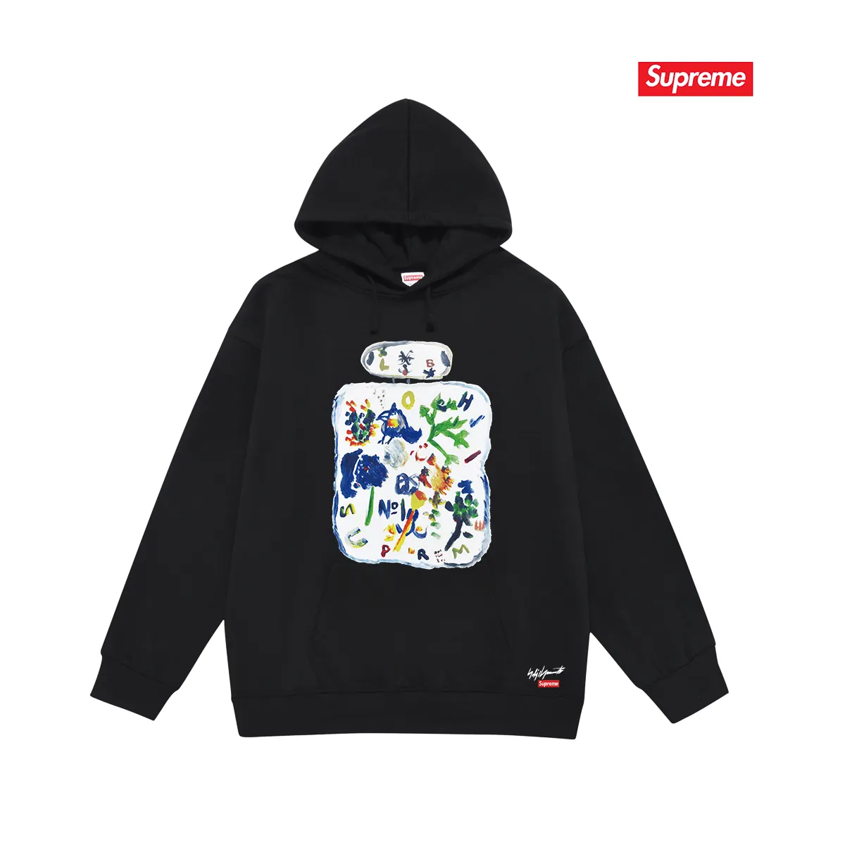 Style No. S2043 #terry P160💰 Velvet P170💰 Supreme x yohji yamamoto Yohji Yamamoto FW22 Week 4 Paint tee joint model cartoon print hooded sweatshirt Made of 400g large terry 430g silver fox velvet (drop shoulder large version) fabric, soft texture without pilling, imported environmentally friendly printing glue, bright three-dimensional pattern, quality 💥 same style for men and women The upper body is fashionable Color: black white gray Size: S M L XL XXL