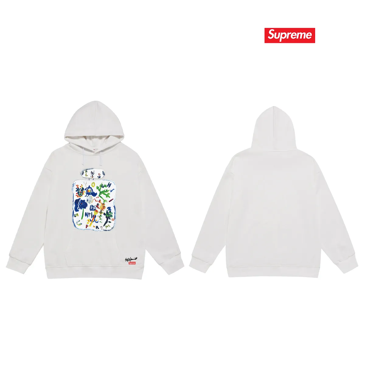 Style No. S2043 #terry P160💰 Velvet P170💰 Supreme x yohji yamamoto Yohji Yamamoto FW22 Week 4 Paint tee joint model cartoon print hooded sweatshirt Made of 400g large terry 430g silver fox velvet (drop shoulder large version) fabric, soft texture without pilling, imported environmentally friendly printing glue, bright three-dimensional pattern, quality 💥 same style for men and women The upper body is fashionable Color: black white gray Size: S M L XL XXL