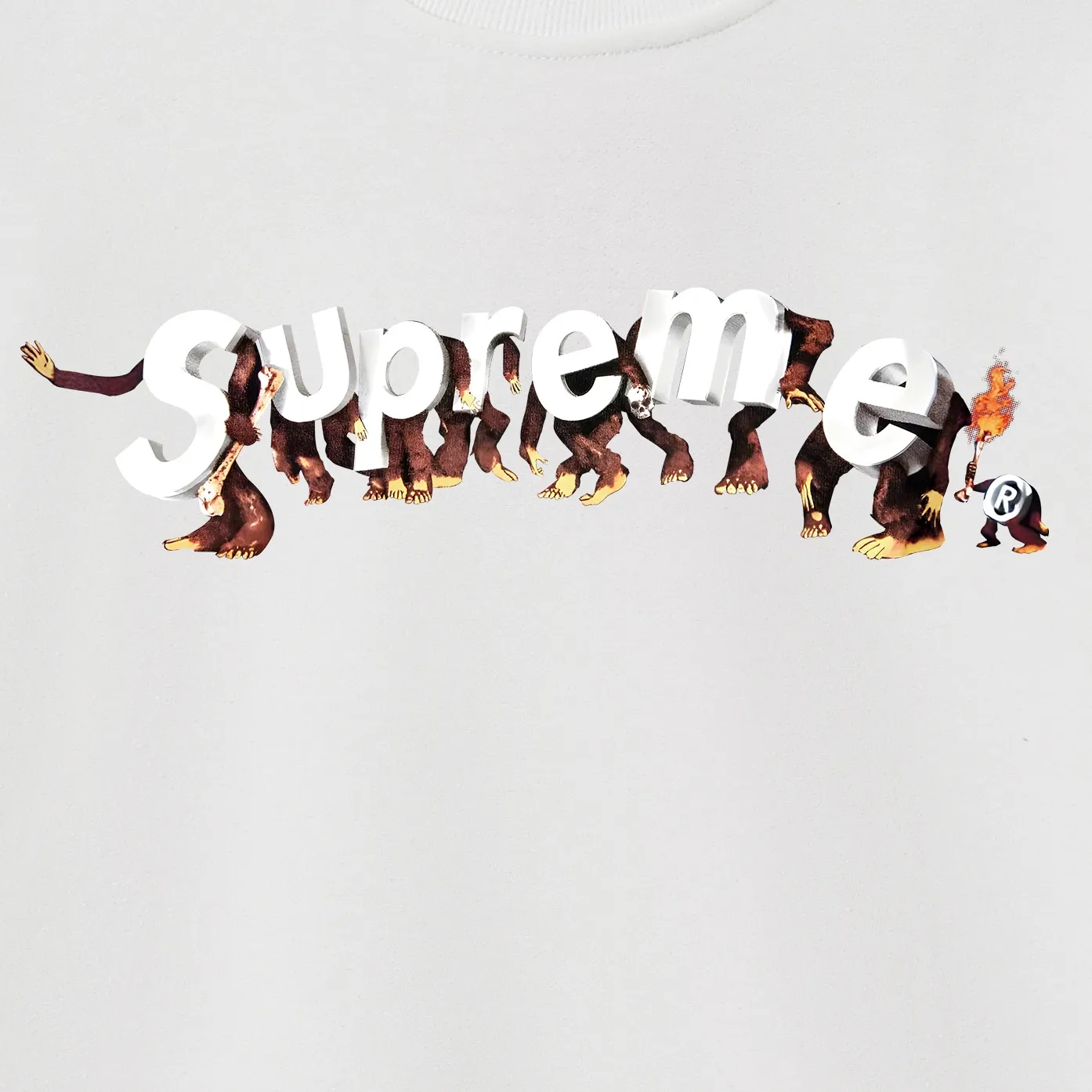 Style No. S1038 #terry p150💰 Plush 160💰 Supreme Week 8 Apes Tee Apes logo letter print round neck sweatshirt Made of 400g large terry (drop shoulder large version) fabric, soft texture and no pilling Imported environmentally friendly printing glue The pattern is bright and three-dimensional Quality💥Same style for men and women The upper body is trendy Color: black white gray Size: S M L XL XXL