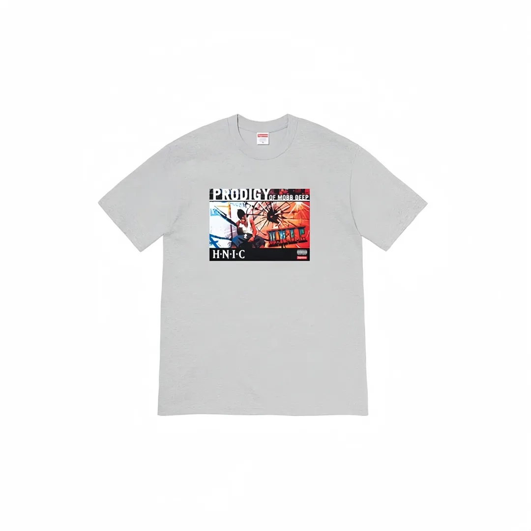 #S08 P110💰 Supreme Week 1 HNIC Tee rapper printed round neck short-sleeved T-shirt. The same style for men and women is made of 260g combed cotton double yarn. From fabrics to accessories, all three standards are complete and follow ZP. Imported Matsui company's slurry printing will never crack. The whole piece is made with three-needle five-thread technology. The neckline-shoulder seam-sleeve seam is double-lined, which looks more three-dimensional and textured. The same process as the original version, classic version Feel free to compare zp. The whole piece adopts three-needle five-thread craftsmanship (neckline-shoulder seam-sleeve seam double thread, which looks more three-dimensional and textured). It has the same craftsmanship as the original original, classic version. Color: gray, purple, pink, red, white, black. Size: S M L XL XXL